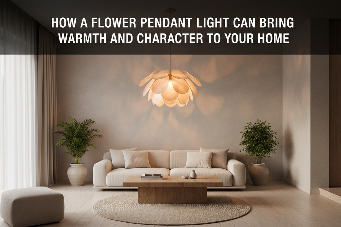 Illustration of how a flower pendant light can bring warmth and character to your home - Glowryte