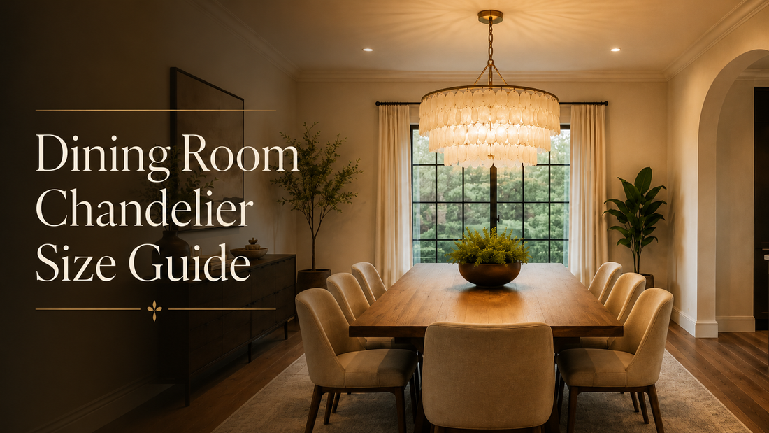 Modern dining room chandelier sized correctly above a dining table