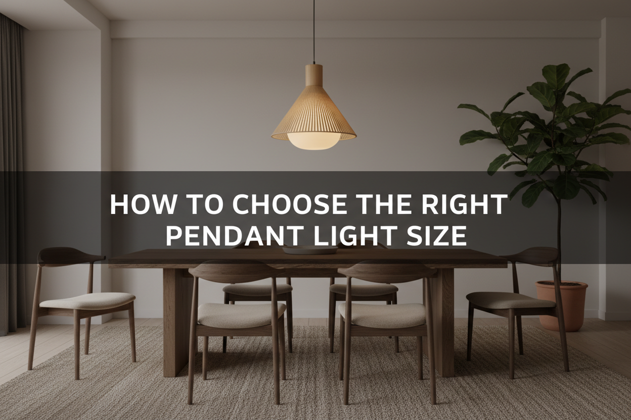 Illustration of how to choose the right pendant light size — Glowryte