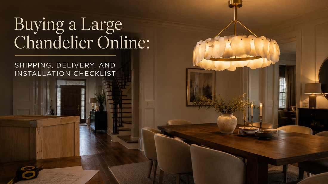 Large chandelier delivery and installation checklist for a modern home
