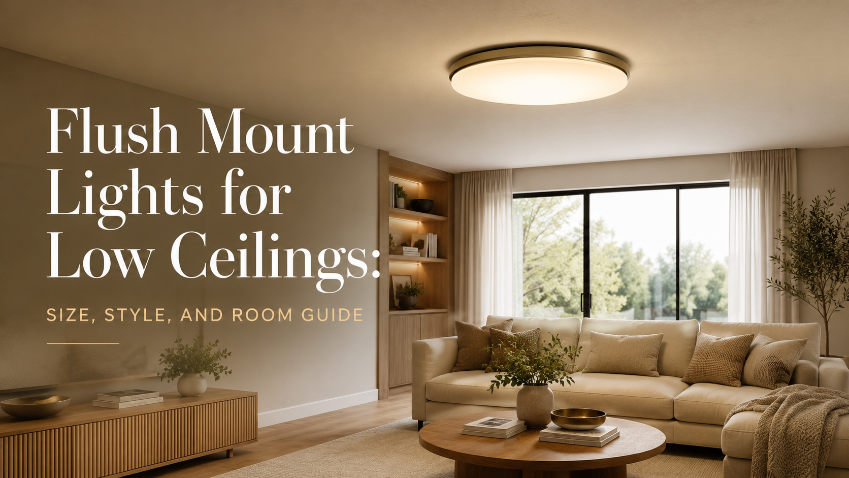 Flush mount light for a low ceiling modern room