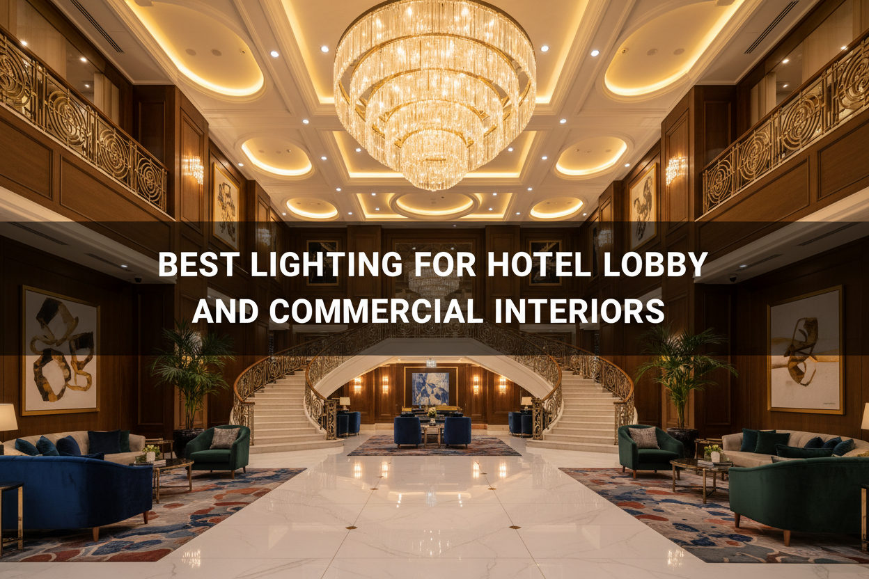 Illustration of best lighting for hotel lobby and commercial interiors - Glowryte