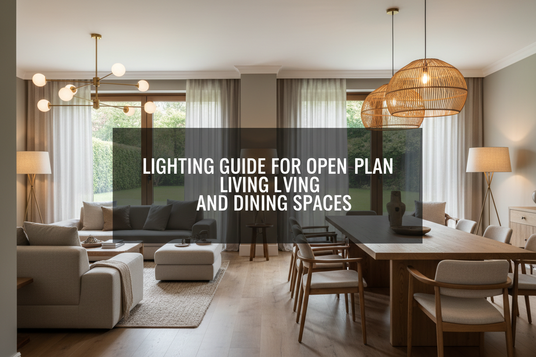 Illustration of lighting guide for open-plan living and dining spaces - Glowryte