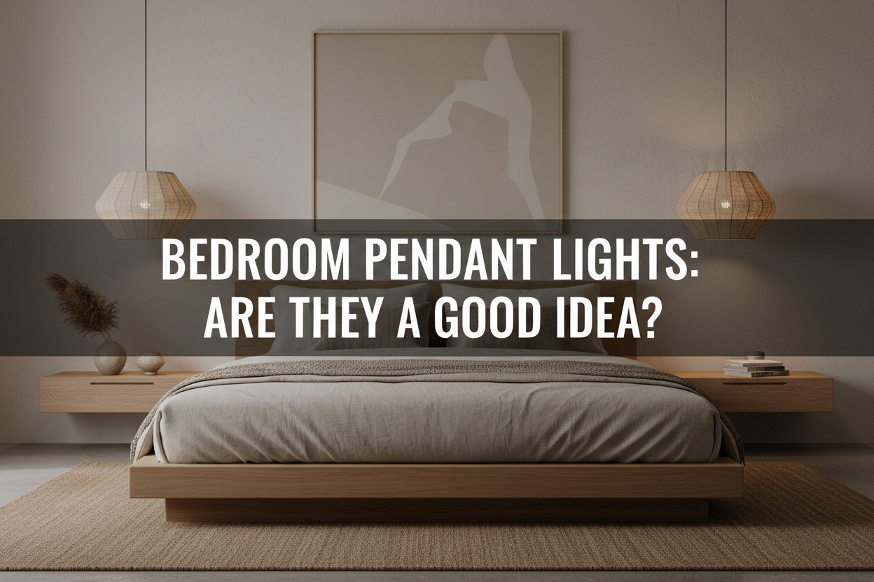 Illustration of bedroom pendant lights: are they a good idea? - Glowryte