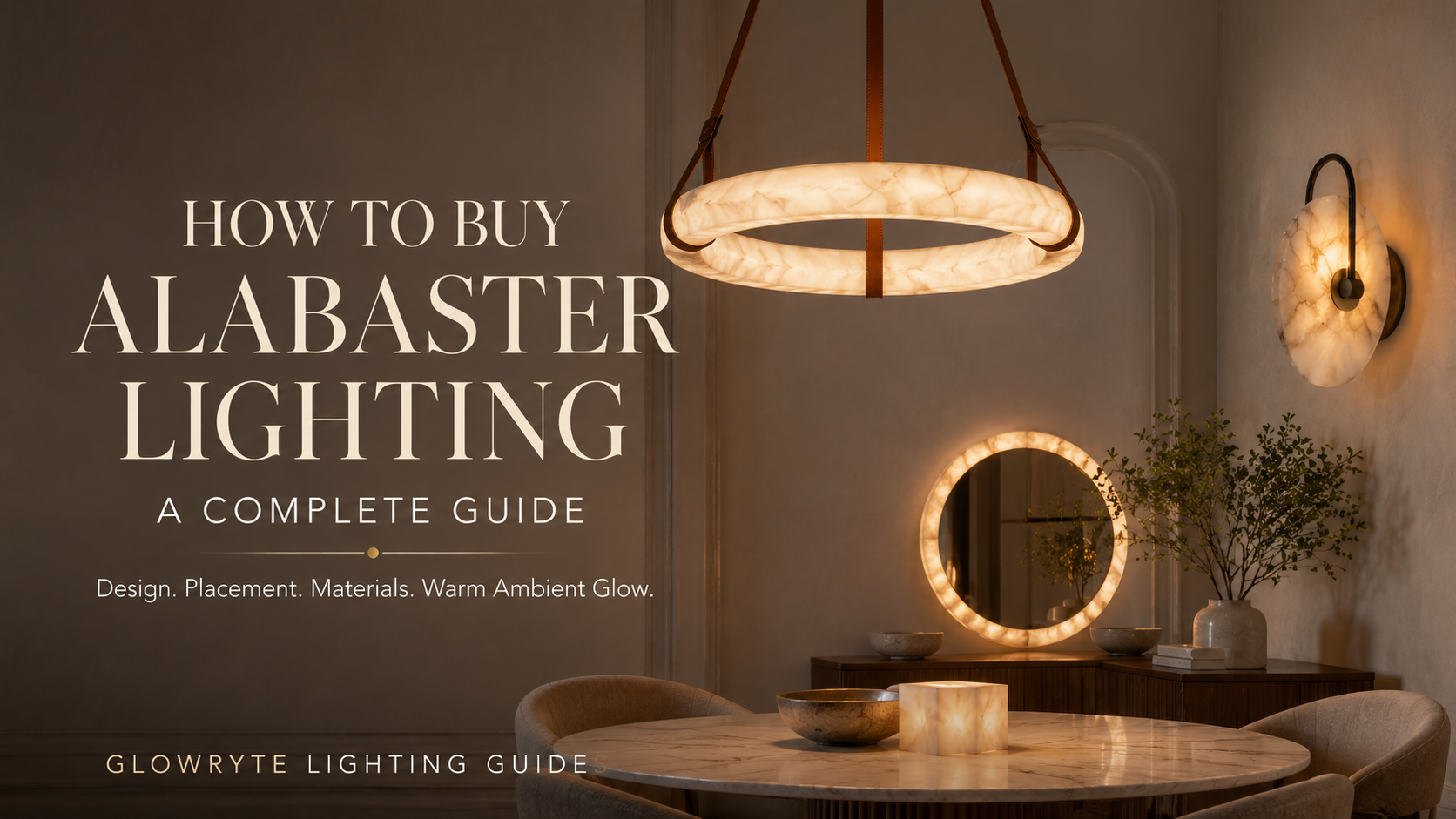 How to buy alabaster lighting complete guide with warm modern interior and glowing alabaster fixtures