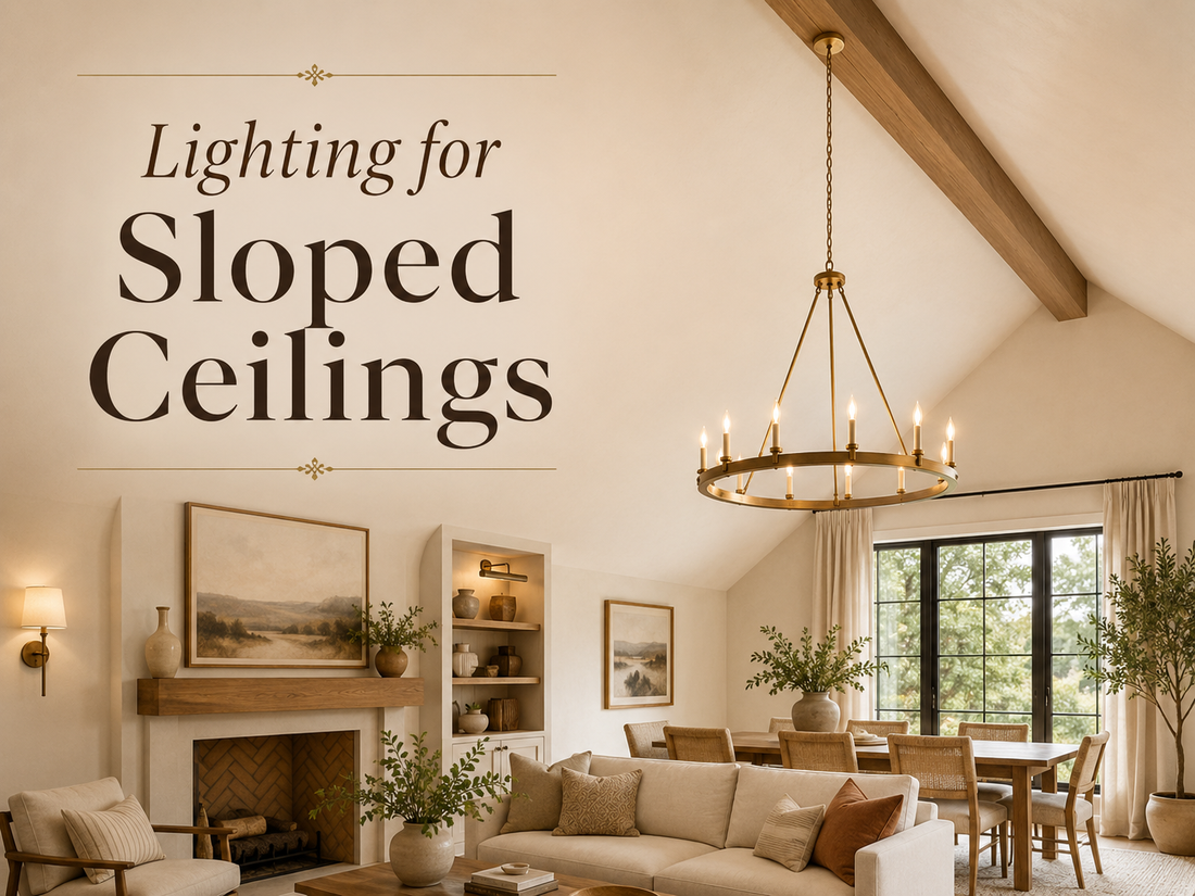 Lighting for sloped ceilings with pendant lights and chandeliers in a vaulted room
