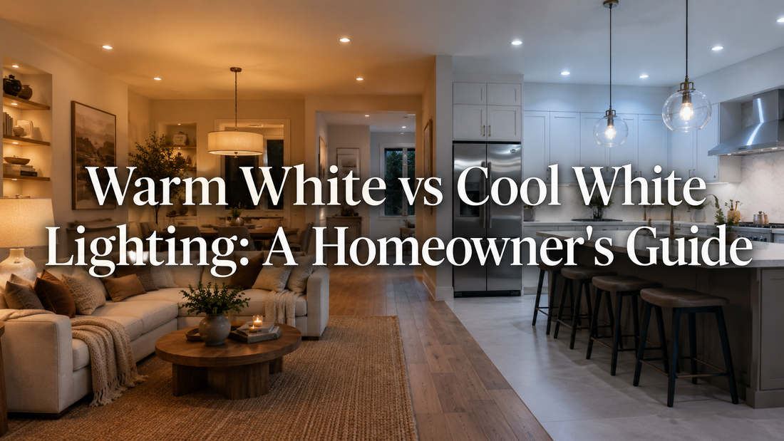 Warm white vs cool white lighting comparison in a modern home interior