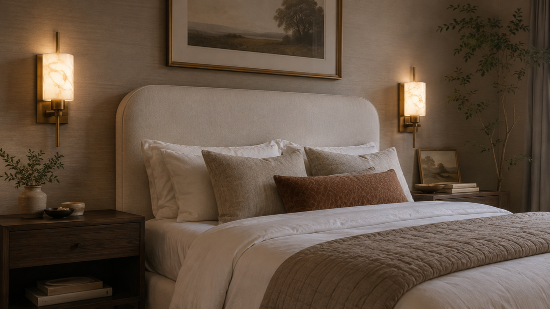 Alabaster Wall Sconces for Bedrooms: Bedside Placement, Sightlines & Pairing