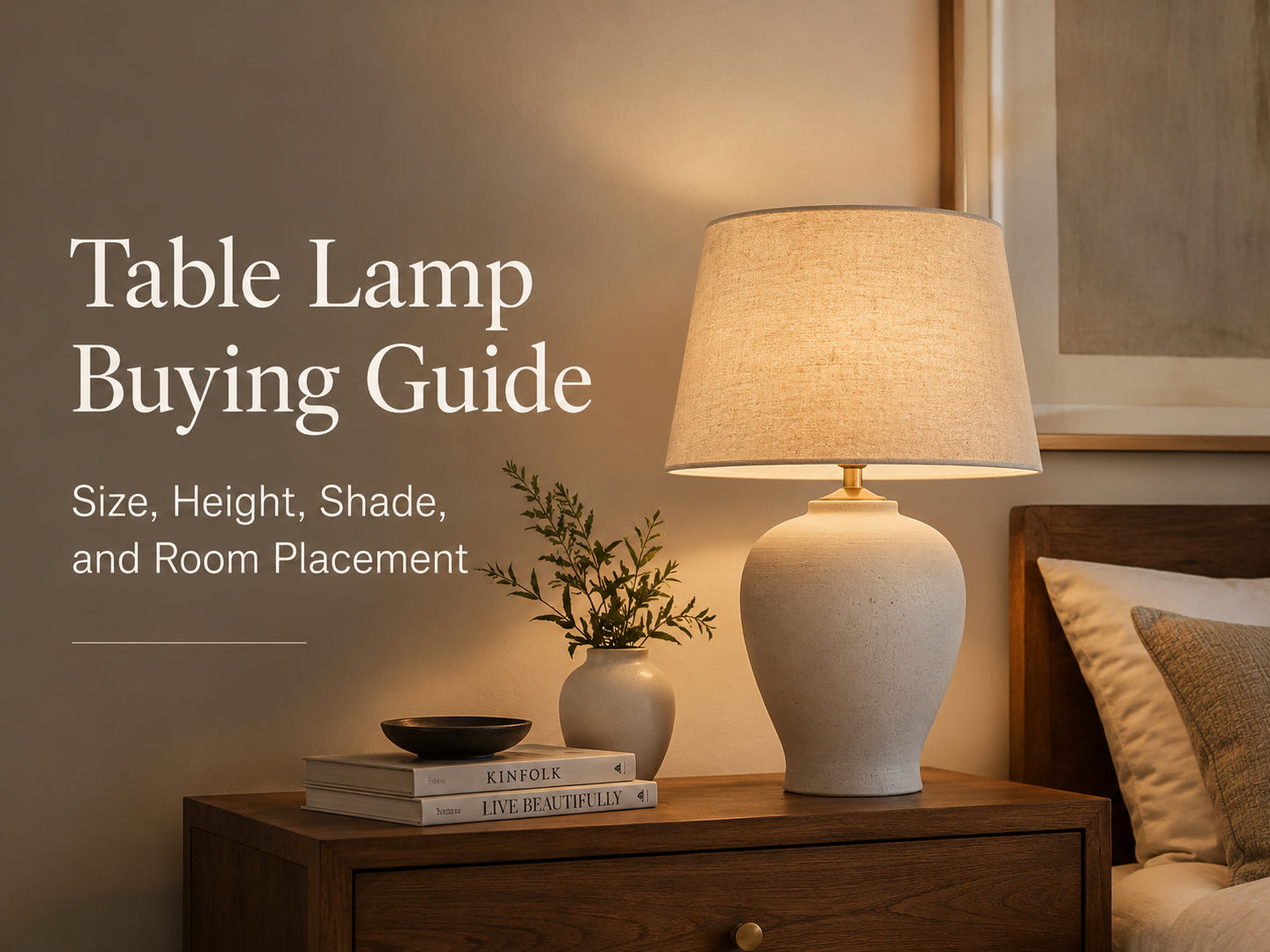 Table lamp buying guide with warm bedside lighting
