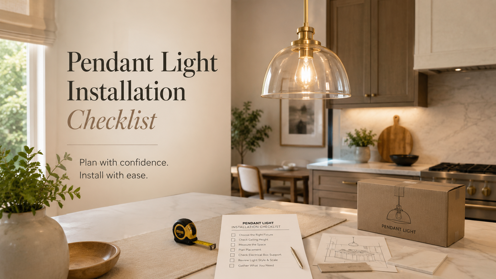 Pendant light installation checklist for a warm modern home