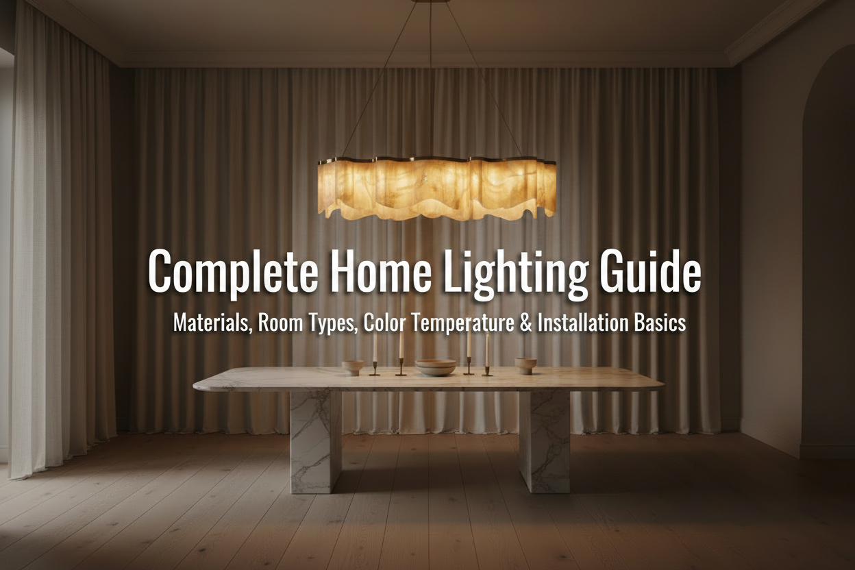 Complete Home Lighting Guide: Materials, Room Types, Color Temperature & Installation Basics