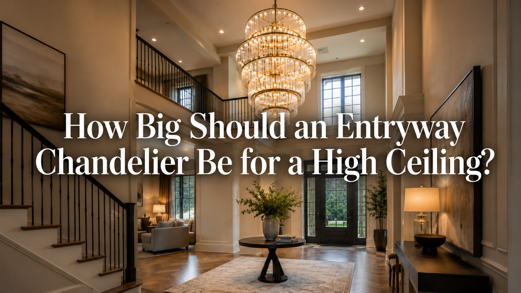 High ceiling entryway chandelier size guide for a grand foyer
