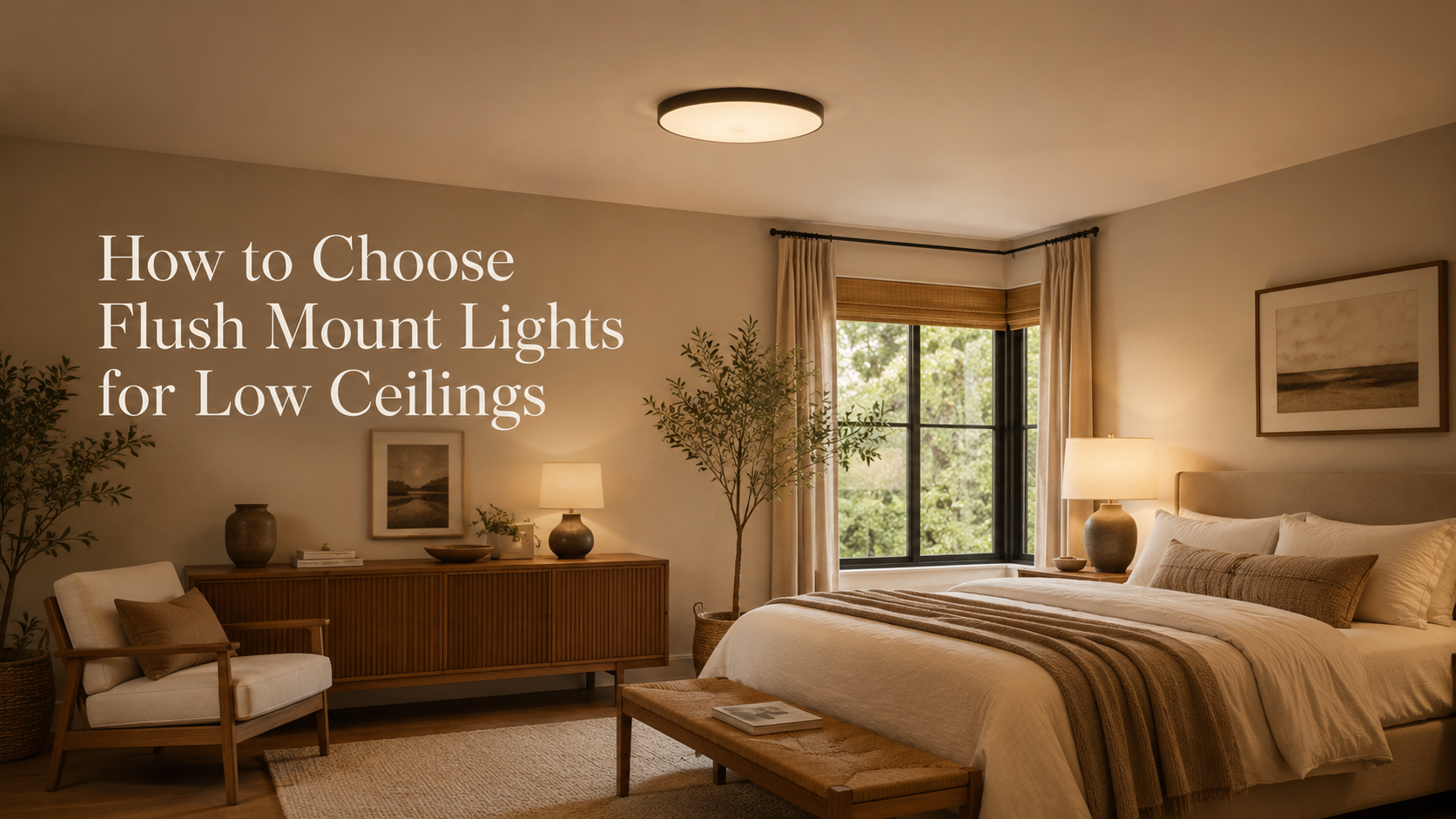 Flush mount light for a low ceiling modern room