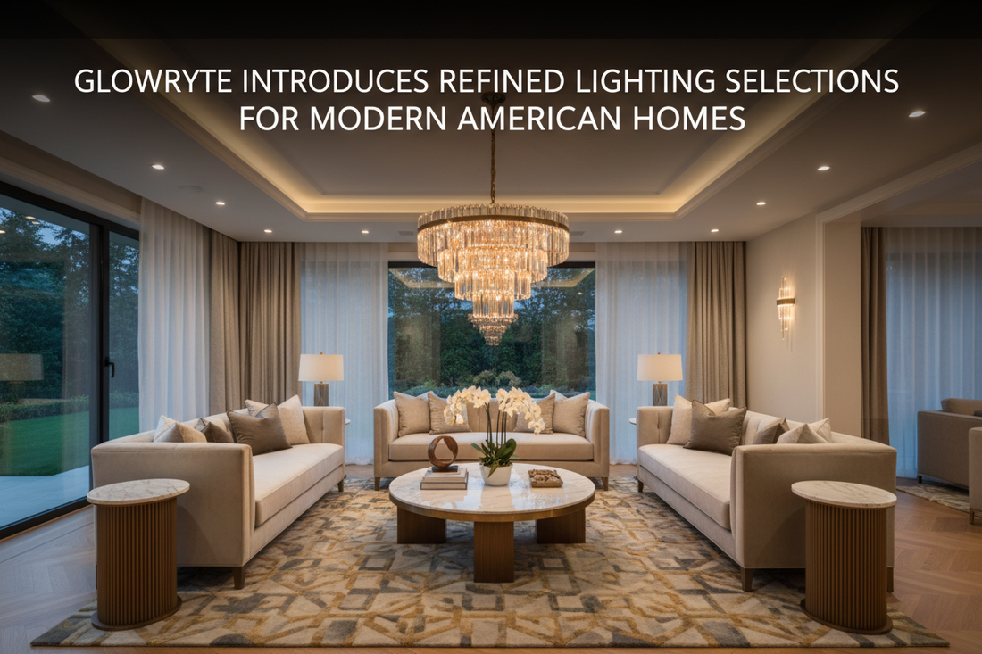 Illustration of glowryte introduces refined lighting selections for modern american homes - Glowryte