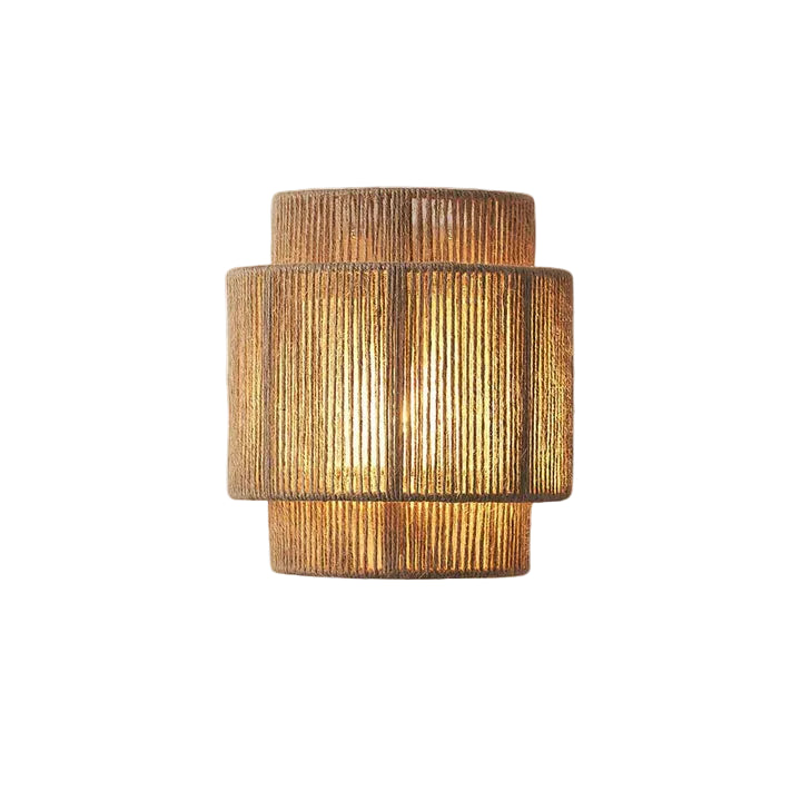 Woven Rope Drum Wall Sconce Glowryte