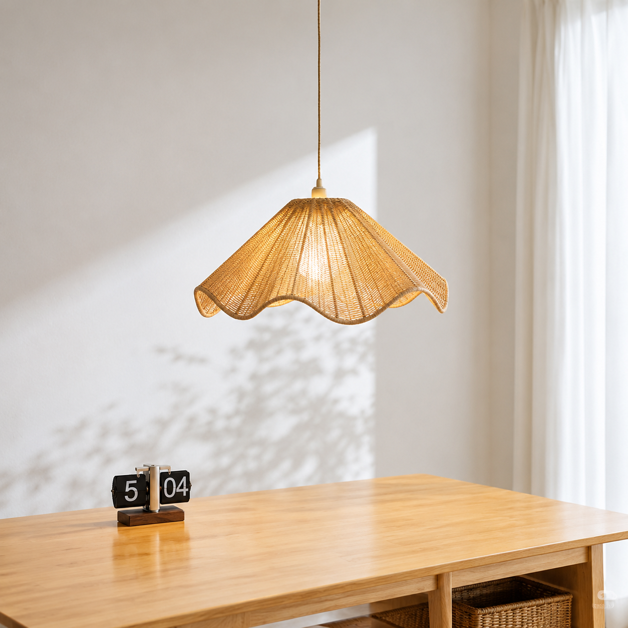 Soleil Wheat Wave Pendant Dia 15.7" ×H 6.3" (Dia 40 × H 16 cm) Glowryte