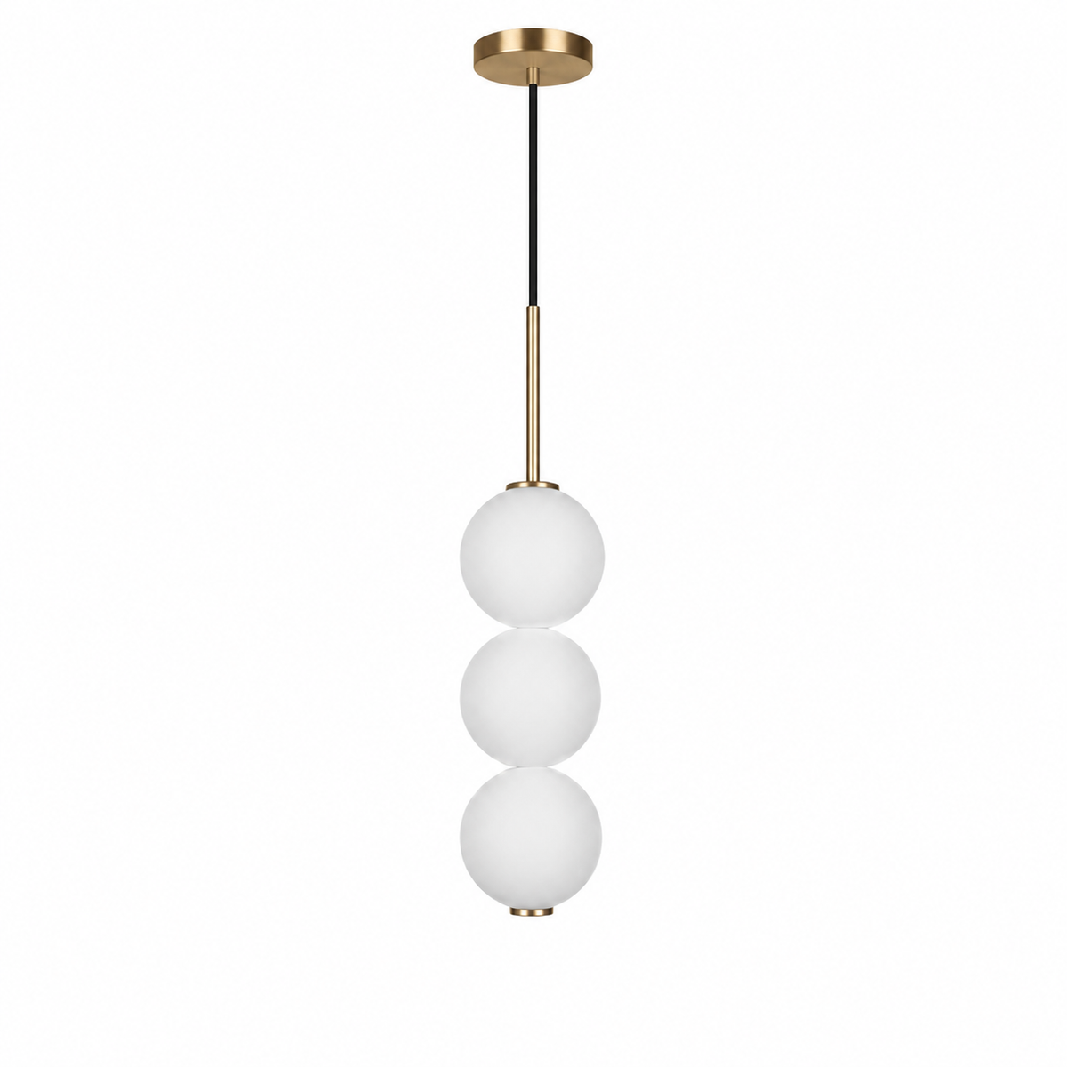 Elen Modern Pendant Light 3-Globes: L 14.5" × 3.9” (L 37 × W 10 cm) Brass Glowryte