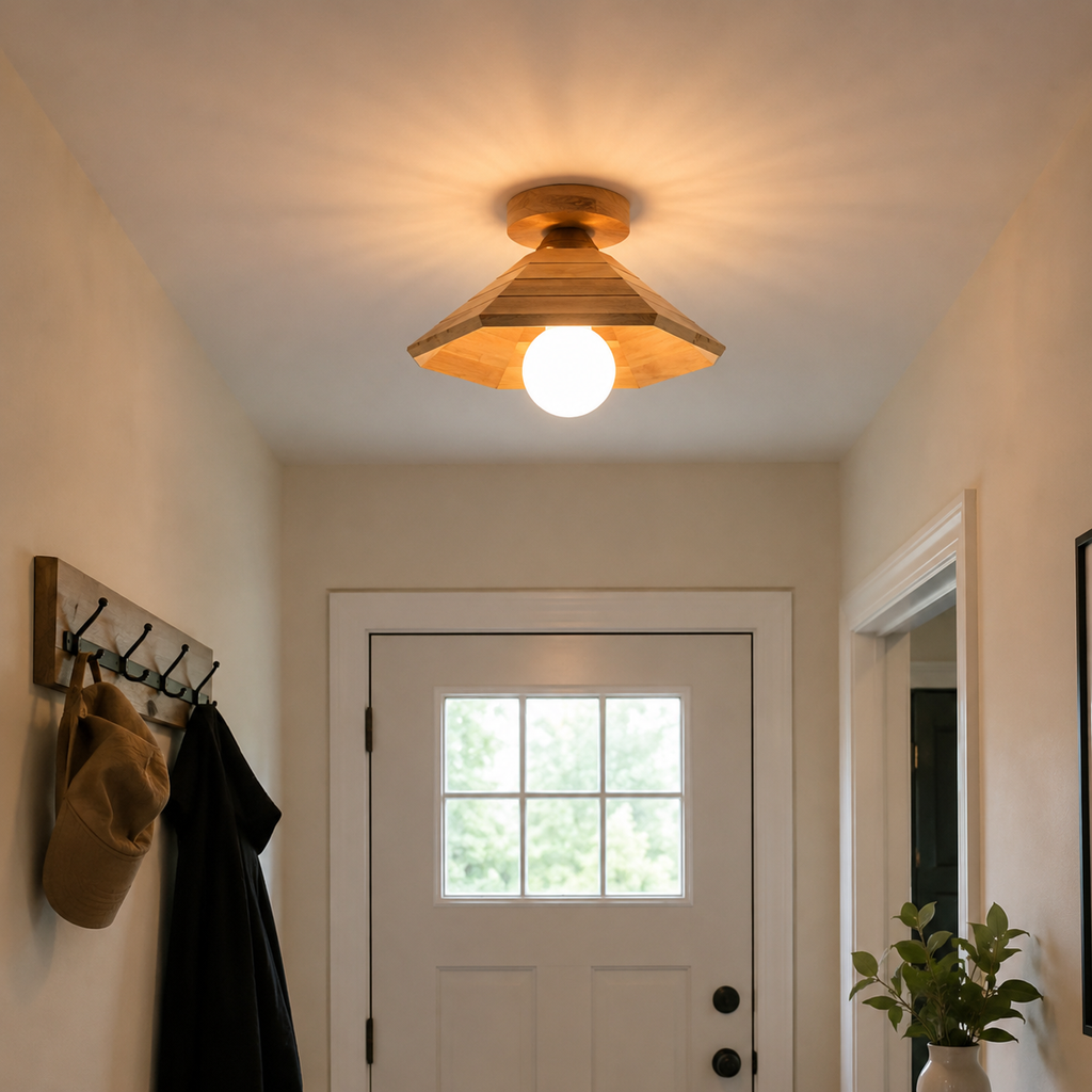 Wabi Wood Cap Flush Mount Glowryte