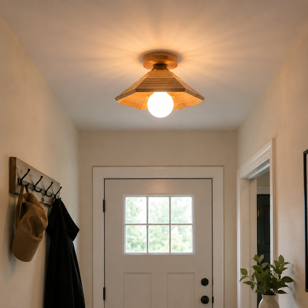 Wabi Wood Cap Flush Mount Glowryte