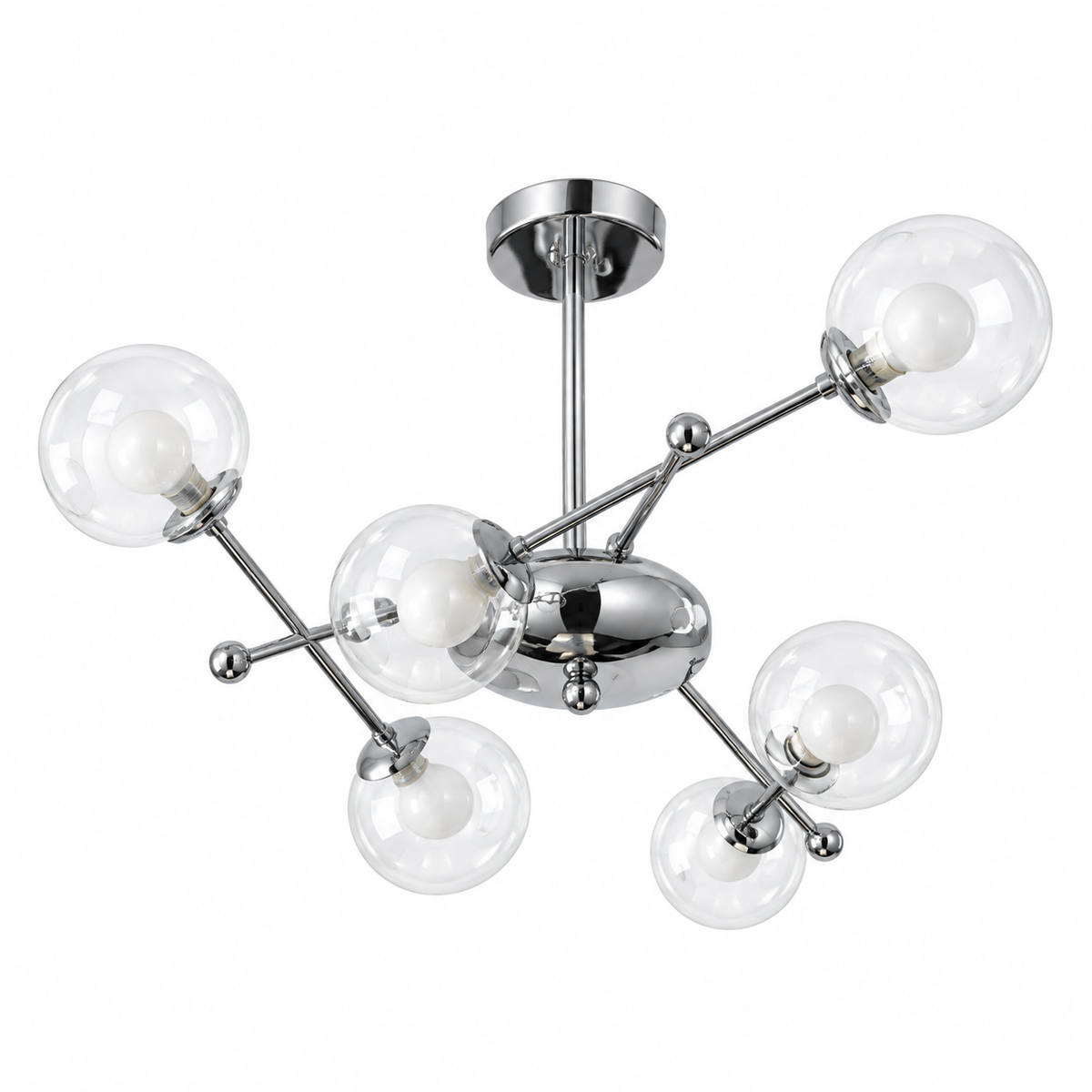Bauhaus Balance Globe Chandelier 31.5" L × 17.7"–29.5" H (80 cm L × 45–75 cm H) Glowryte