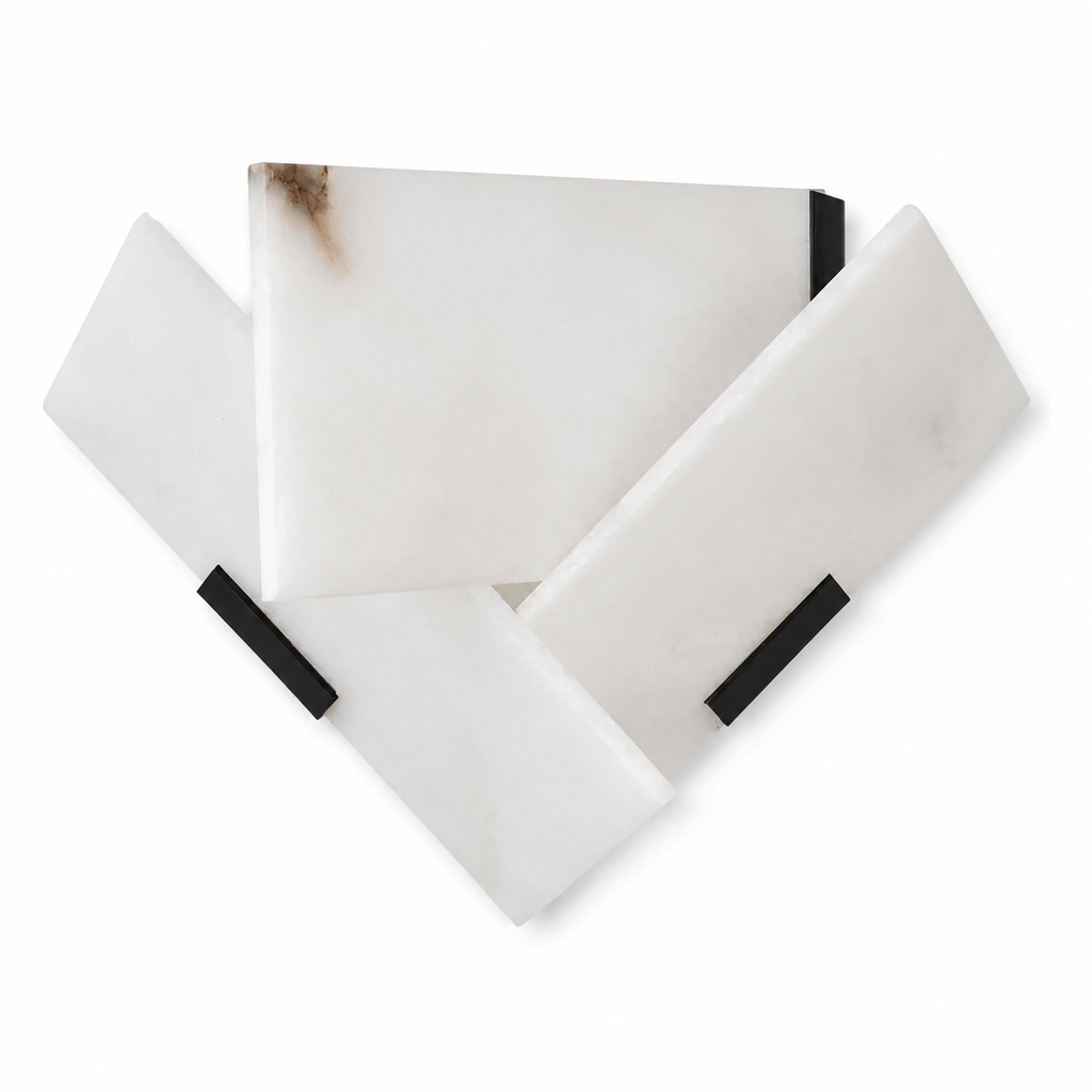 Fly Alabaster Fan Wall Sconce L 10.2" × H 8.2” (L 26 × H 21 cm) Left Glowryte