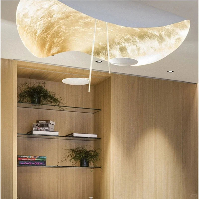 Luma Lederam Gold Foil Disc Pendant Glowryte