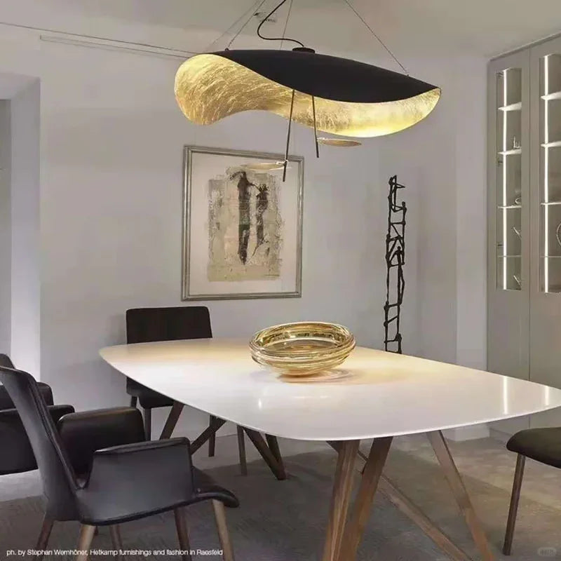 Luma Lederam Gold Foil Disc Pendant Glowryte