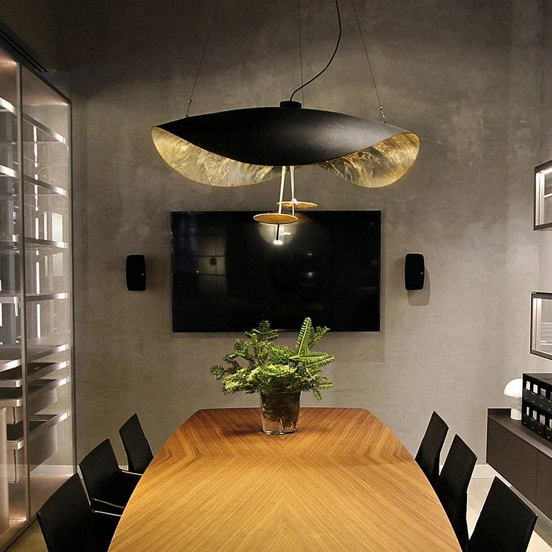 Luma Lederam Gold Foil Disc Pendant Glowryte