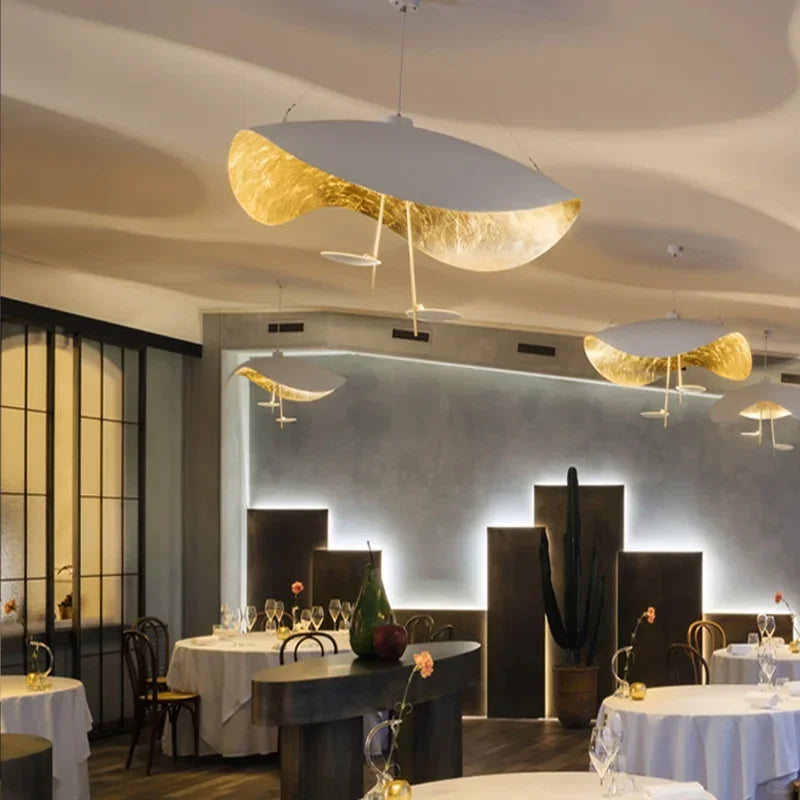 Luma Lederam Gold Foil Disc Pendant Glowryte