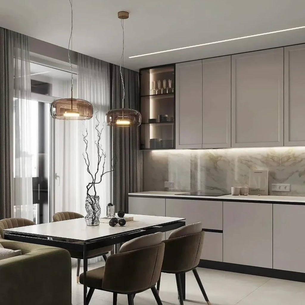 Aura Grande Amber Glass Pendant Light
