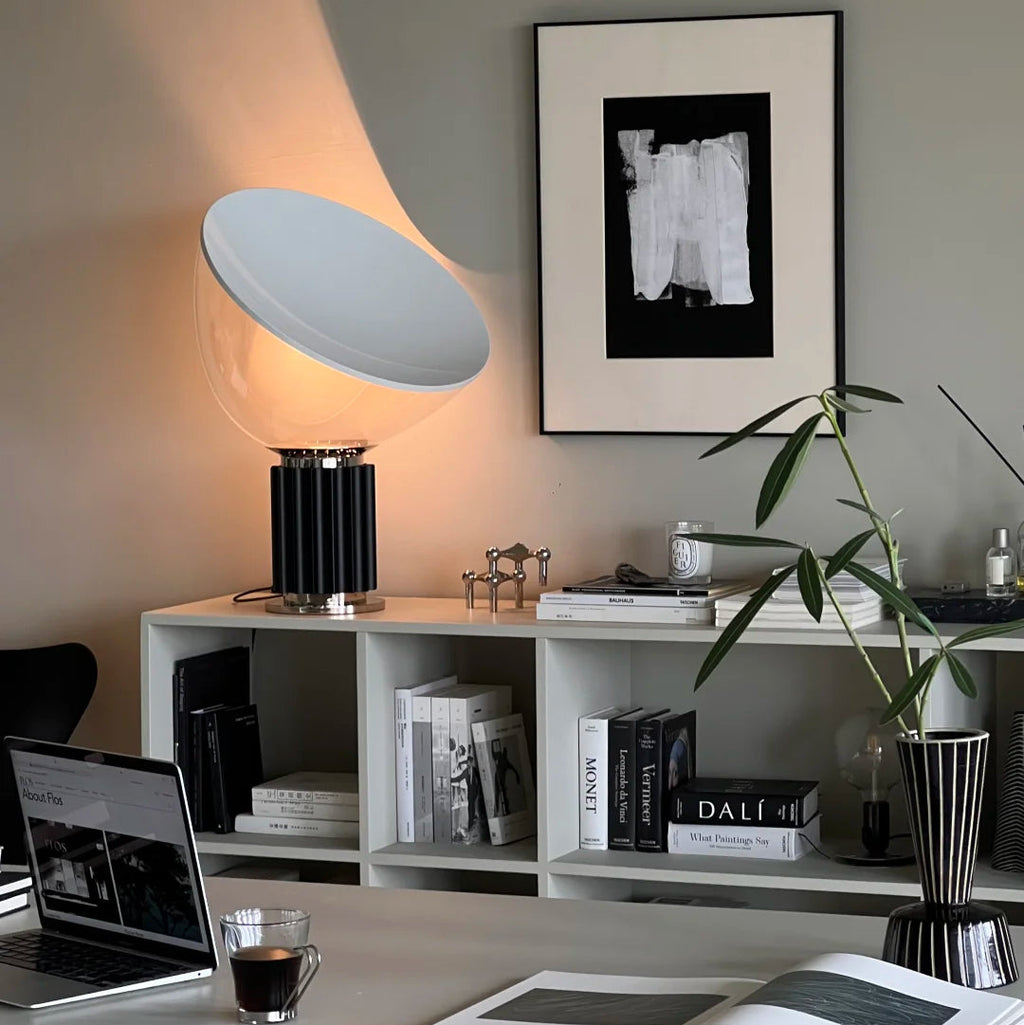 Dome Glass Saucer Table Lamp Glowryte