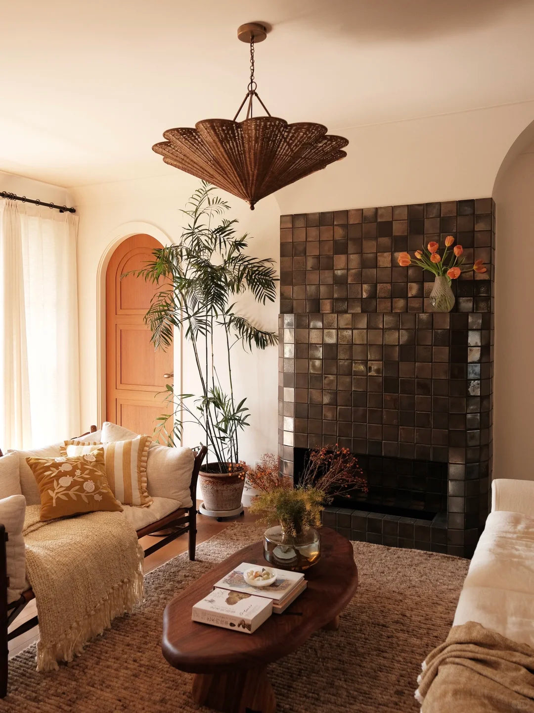 Soleil Rattan Umbrella Pendant Glowryte