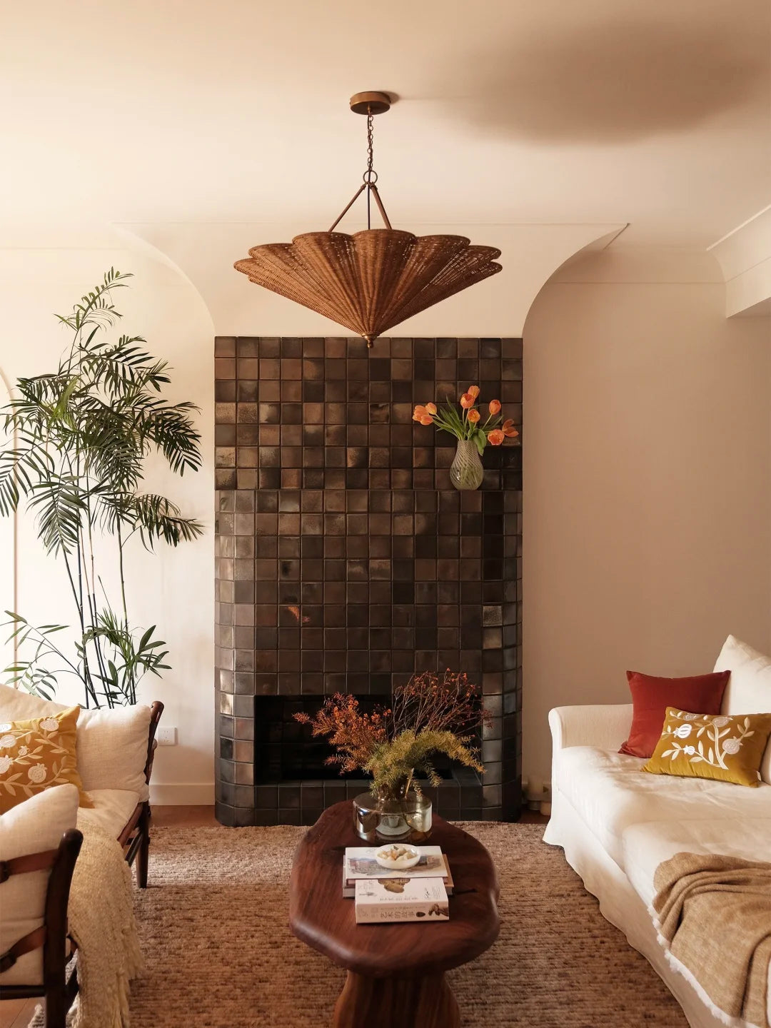 Soleil Rattan Umbrella Pendant Glowryte
