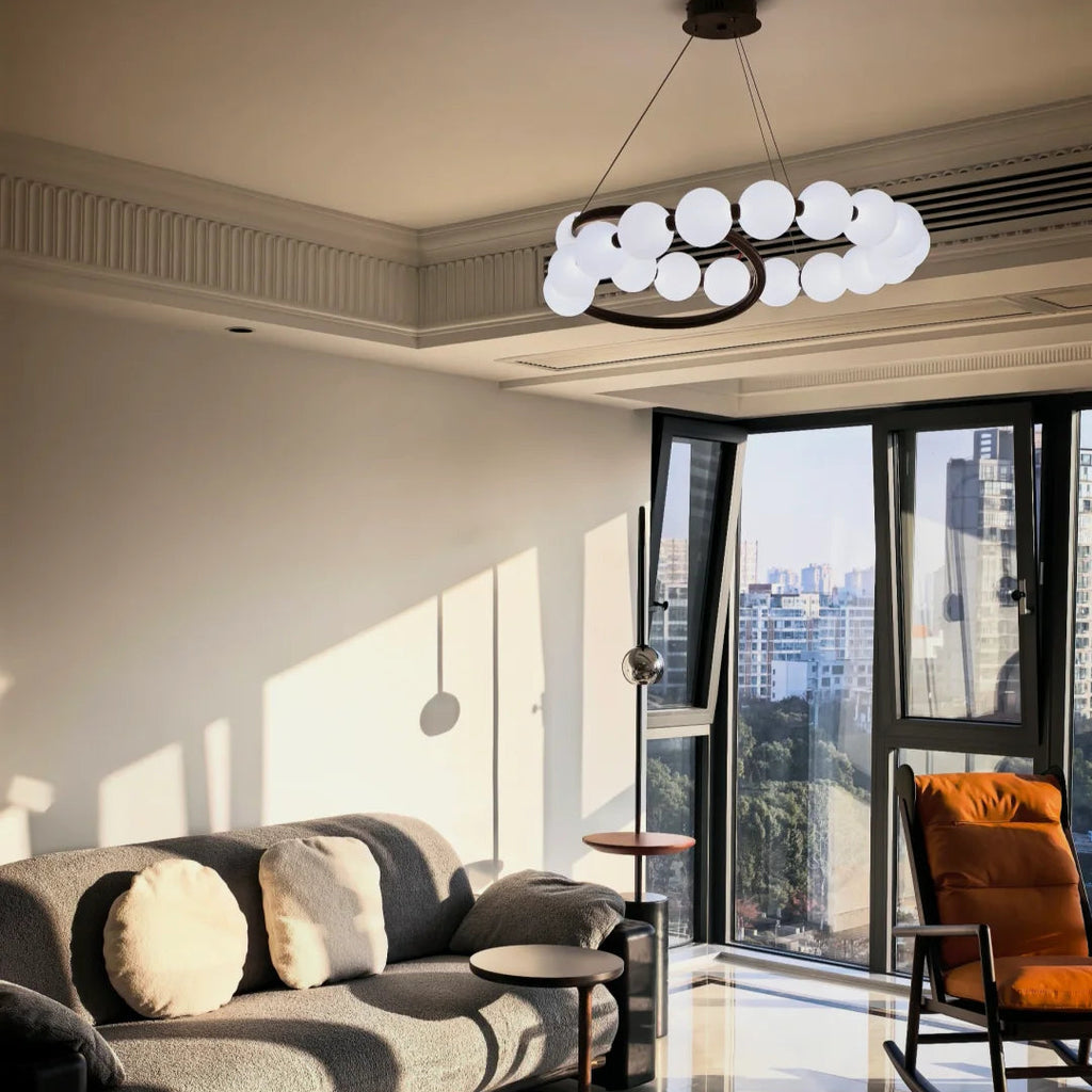 Plume Spiral Pearl Chandelier Glowryte