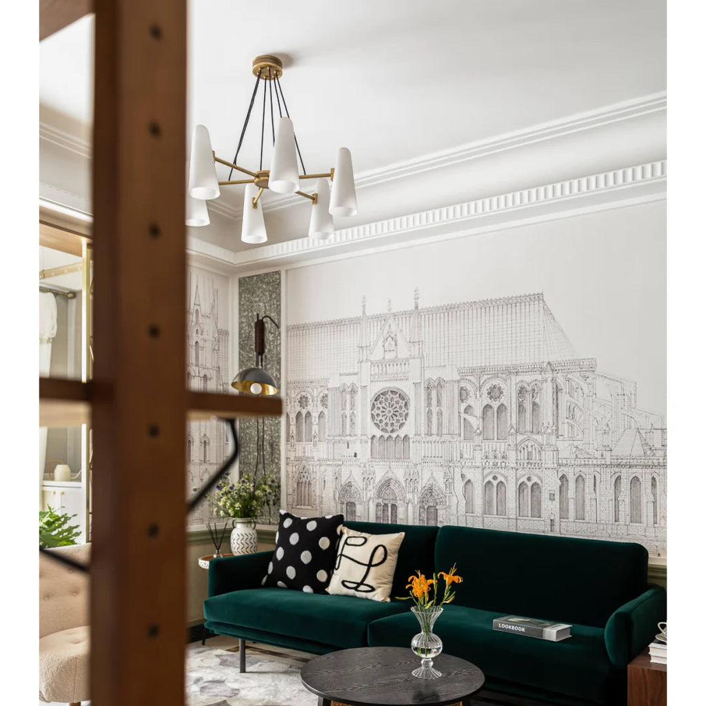 Soiree Branch 6-Light Chandelier – Antique Brass Glowryte