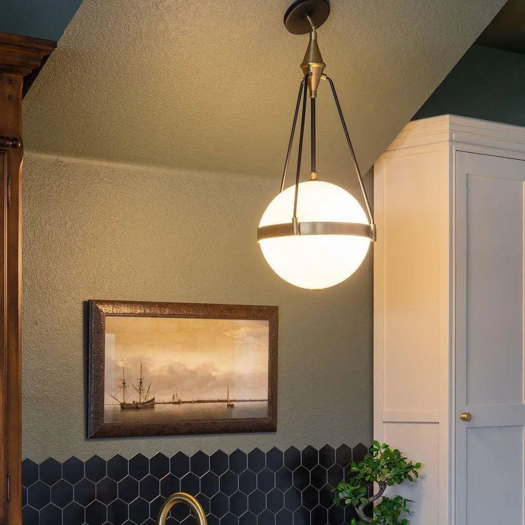 Lune Geometric Glass Globe Pendant Light Glowryte
