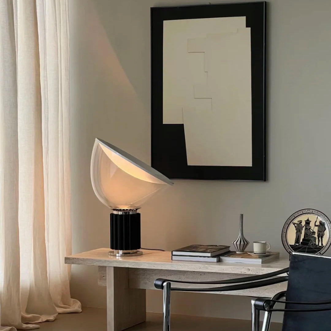Dome Glass Saucer Table Lamp Glowryte
