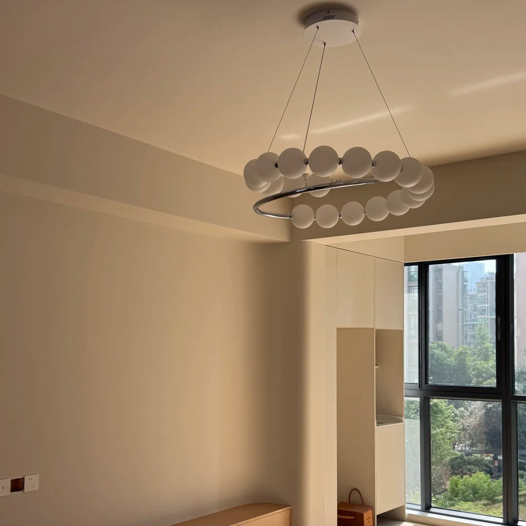 Plume Spiral Pearl Chandelier Glowryte