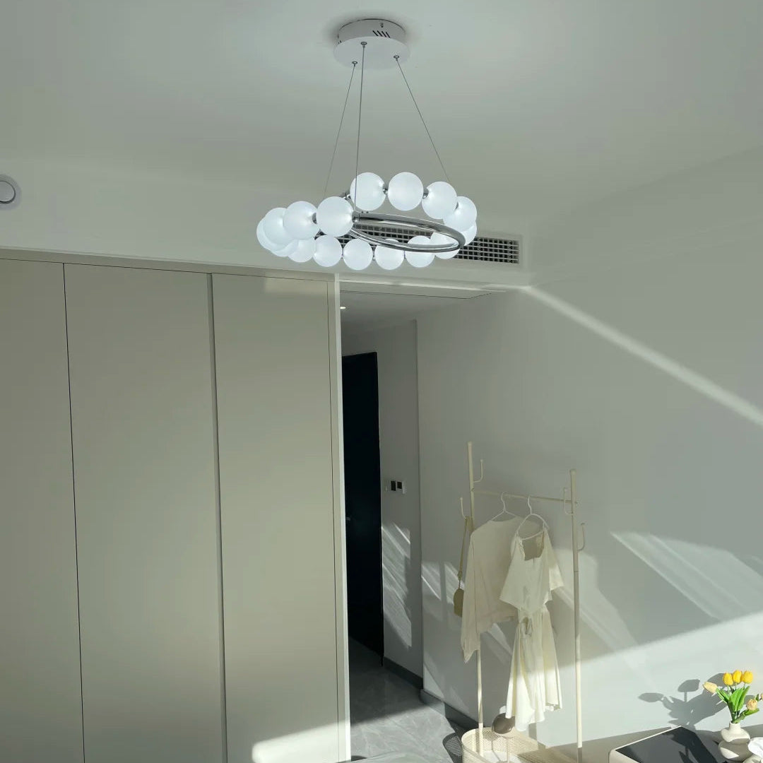 Plume Spiral Pearl Chandelier Glowryte
