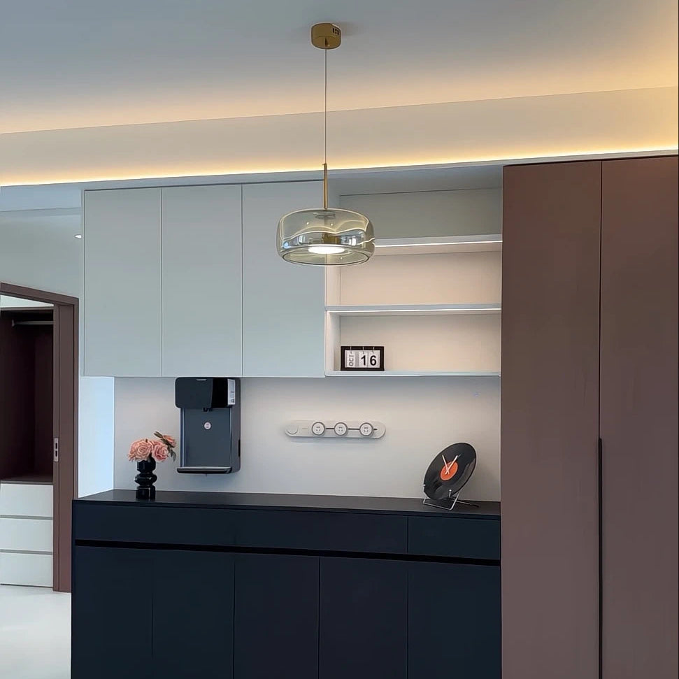 Aura Grande Amber Glass Pendant Light