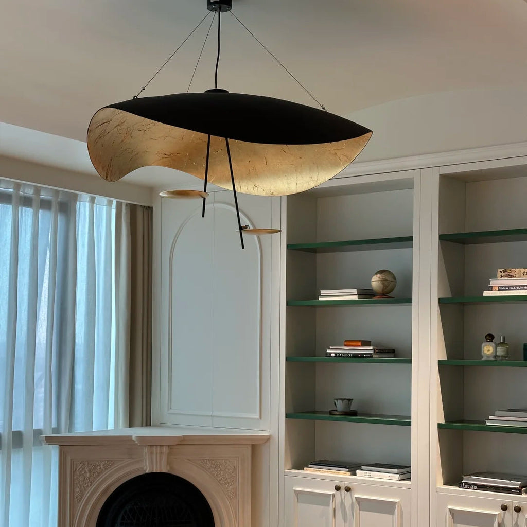 Luma Lederam Gold Foil Disc Pendant Glowryte