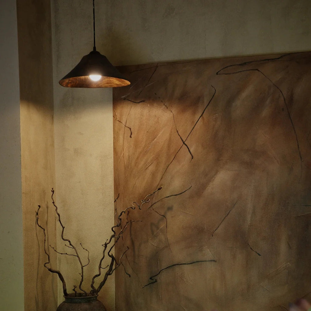 Wabi Cone Wood Pendant Light Glowryte