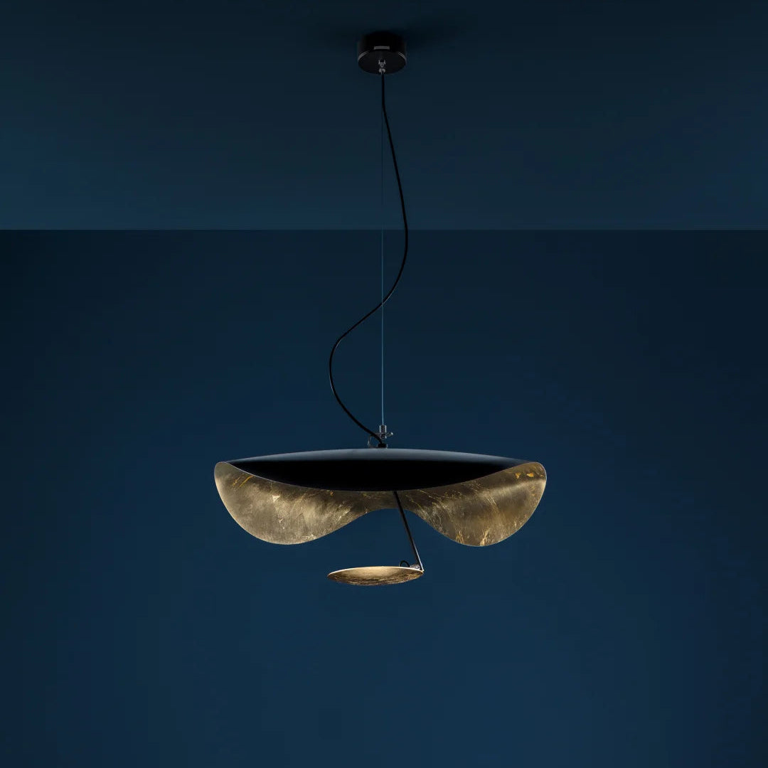 Luma Lederam Gold Foil Disc Pendant Glowryte