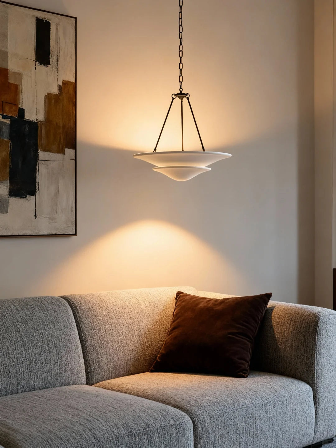 Mollino Medium Tiered Chandelier Black & White Glowryte
