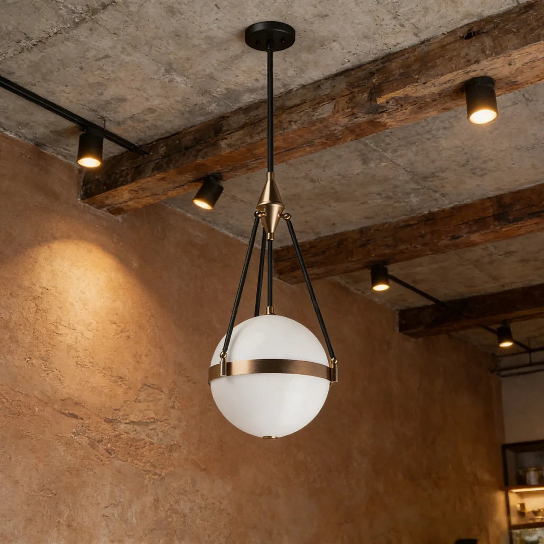 Lune Geometric Glass Globe Pendant Light Glowryte
