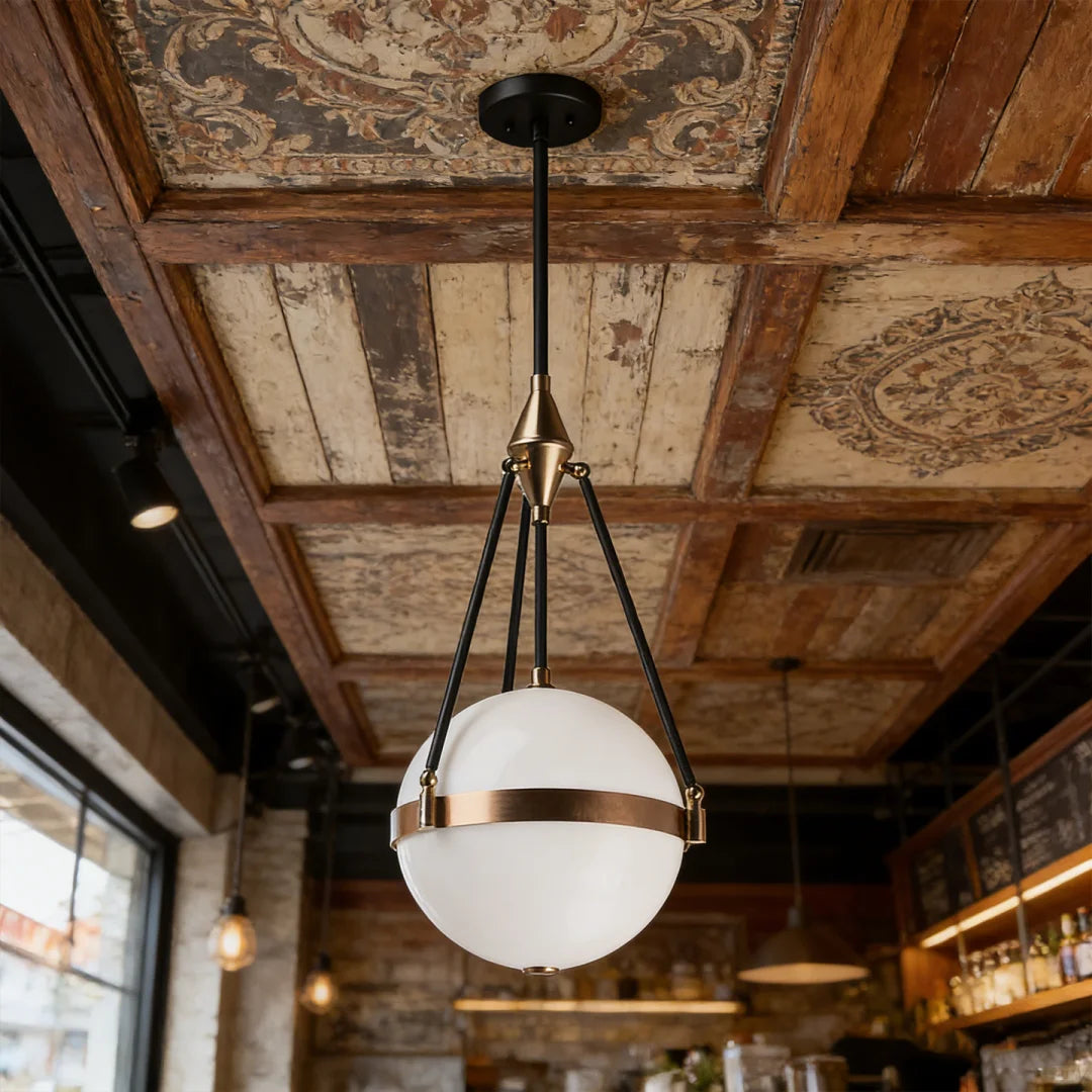 Lune Geometric Glass Globe Pendant Light Glowryte