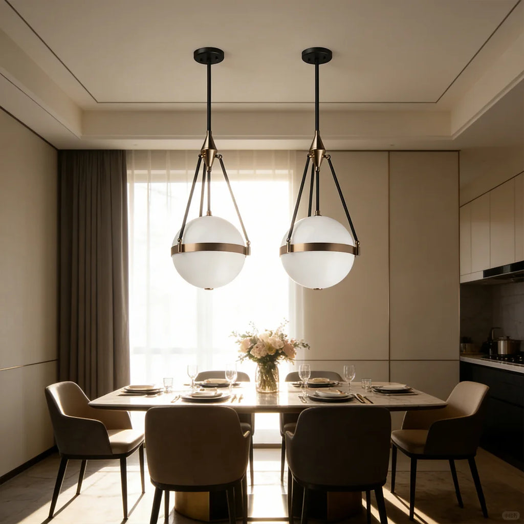 Lune Geometric Glass Globe Pendant Light Glowryte