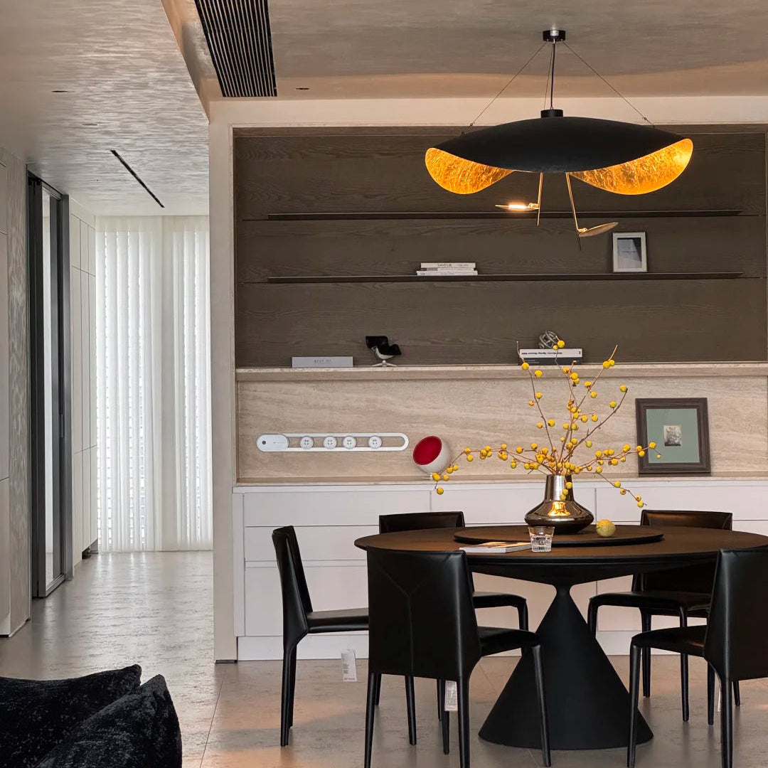 Luma Lederam Gold Foil Disc Pendant Glowryte