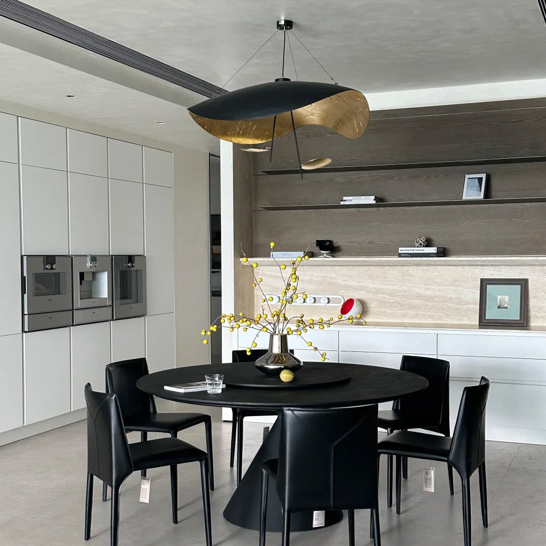 Luma Lederam Gold Foil Disc Pendant Glowryte