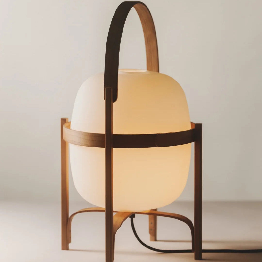 Wabi Wood Glass Table Lamp Glowryte